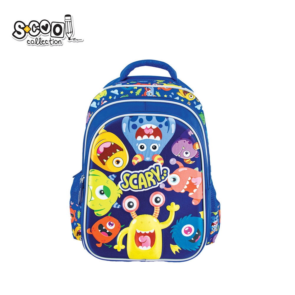 Ghiozdan modern, tematica SCARY, 3D, compartiment principal cu separator, buzunar frontal, baza cu 2 picioare - imagine 11